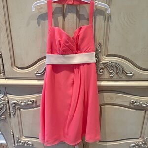 Alfred Angelo Sleeveless Halter Dress with Cream Waistband (detachable)